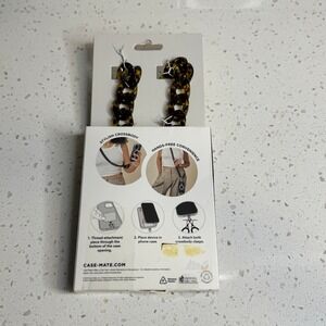 Case-Mate Phone Crossbody Universal Tortoise Shell Chunky Link Chain Strap Gold